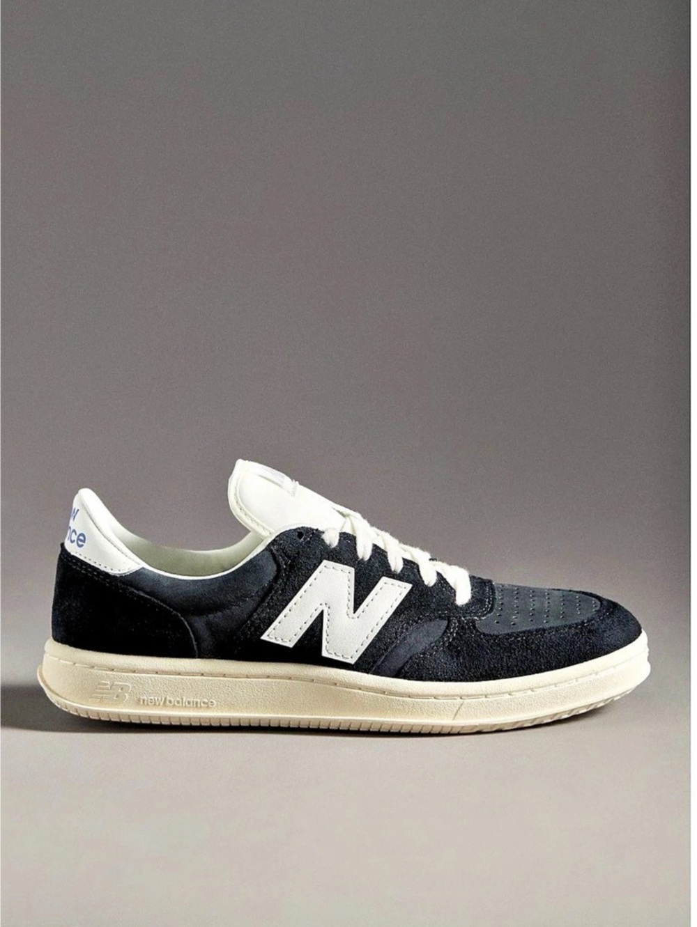 New Balance T550 White Black & White Leather Sneakers